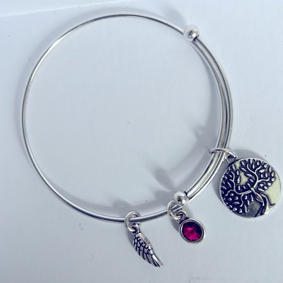 EARTH ANGEL Adjustable Silver Bangle Bracelet - Picture 2 of 3